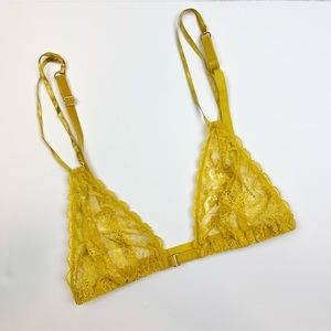 Chartreuse Lace Triangle Bralette